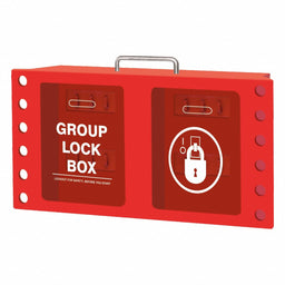Group Lockout Box Red Steel 2 x12