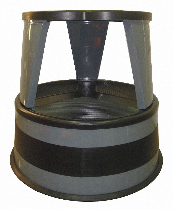 Office Step Stool 14-1/2in H 350lb Slate
