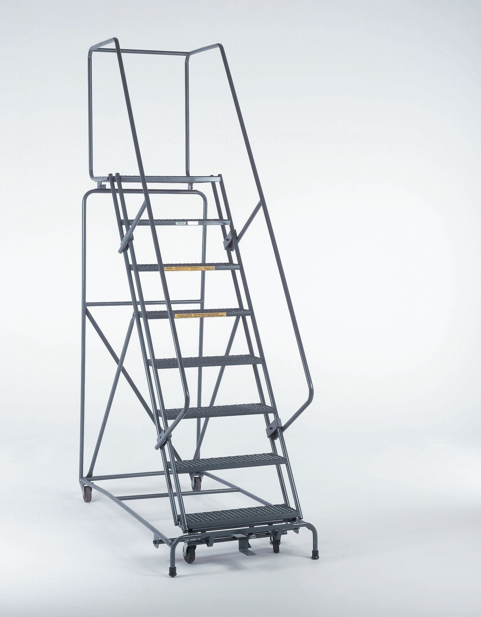 Safety Rolling Ladder Steel 110 In.H