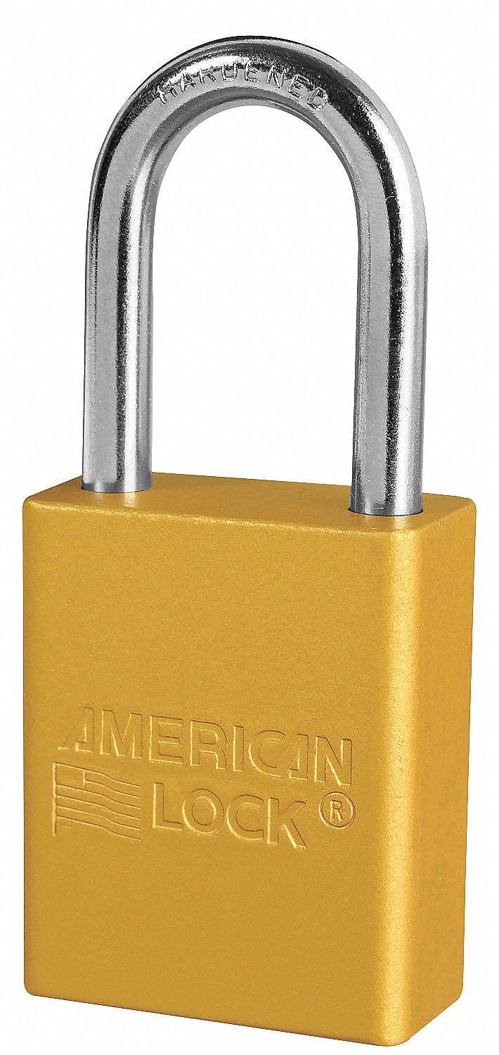 E7785 Lockout Padlock KA Yellow 1-7/8 H PK3