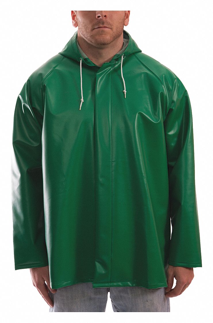 E8676 Flame Resistant Rain Jacket Green L
