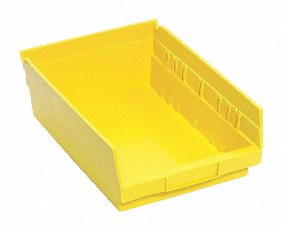 F0615 Shelf Bin Yellow Polypropylene 4 in