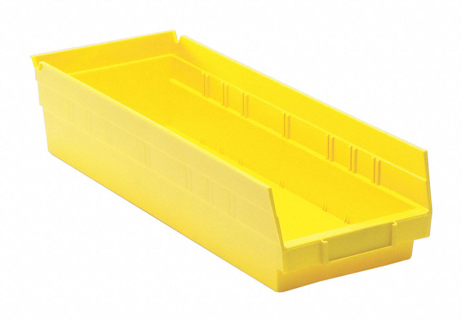 F0618 Shelf Bin Yellow Polypropylene 4 in