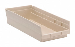 F0619 Shelf Bin Ivory Polypropylene 4 in
