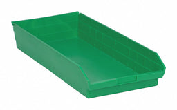 F0624 Shelf Bin Green Polypropylene 4 in