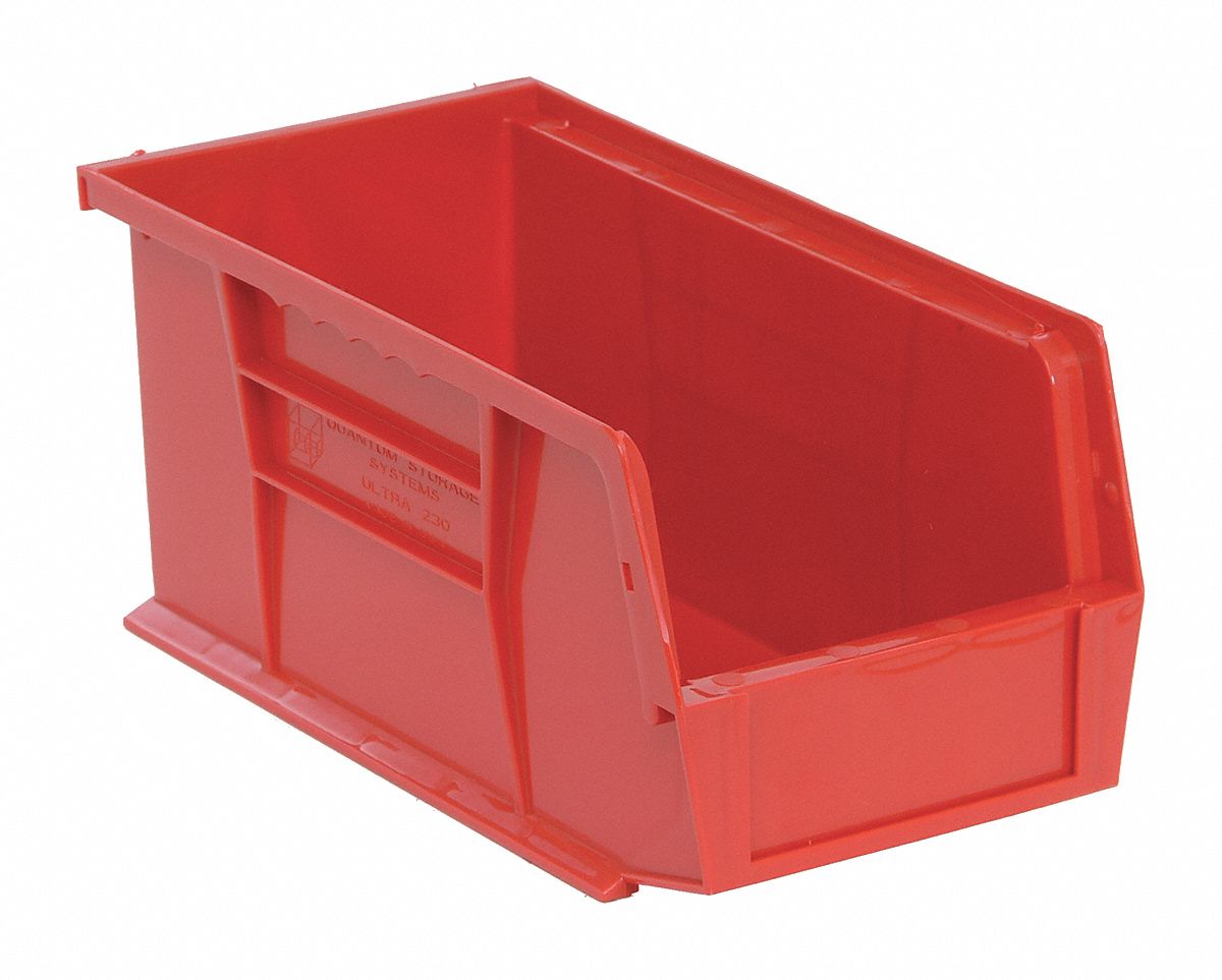 F0600 Hang and Stack Bin Red PP 5 in