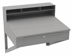 Stationary Wall Mount Desk 17 1/2 H Gray