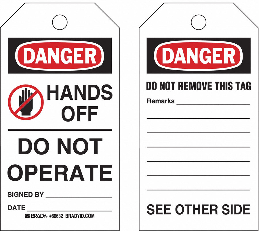 Danger Tag 5-3/4 x 3 In Cardstock PK100