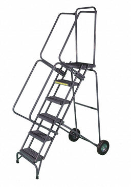 Folding Rolling Ladder Steel 50 In.H