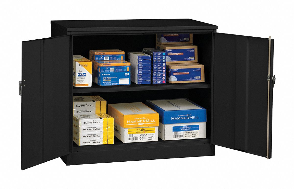 Storage Cabinet 42 x48 x18 Black 2Shlv