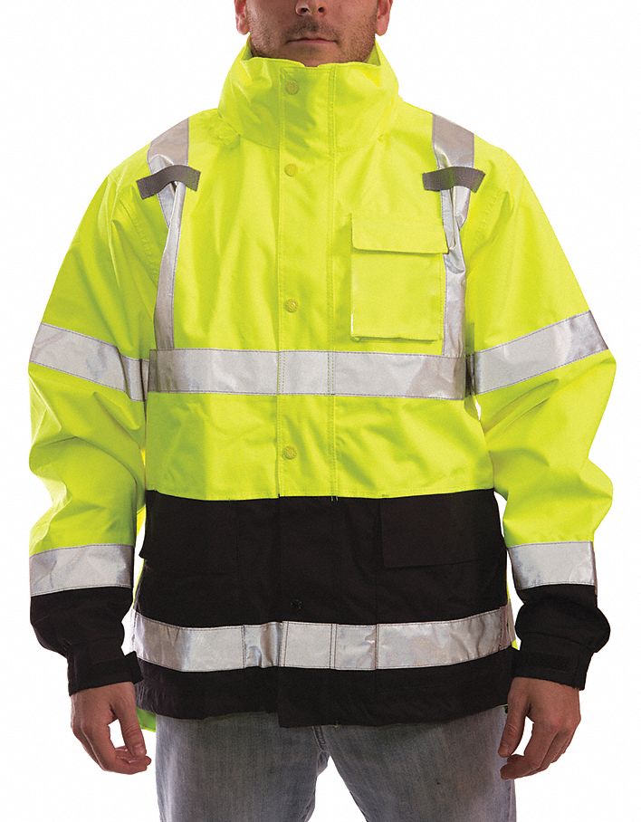 Rain Jacket Class 3 Type P Blk/Ylw L