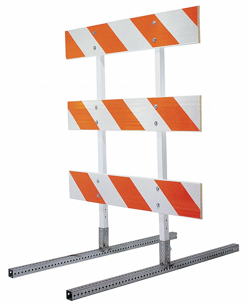Square Barricade Feet Silver 60 In L