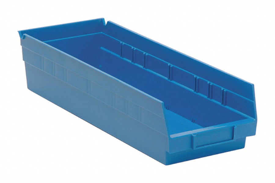 F0618 Shelf Bin Blue Polypropylene 4 in