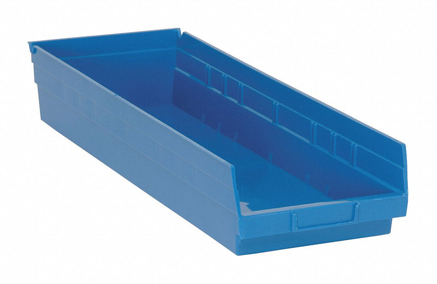 F0623 Shelf Bin Blue Polypropylene 4 in