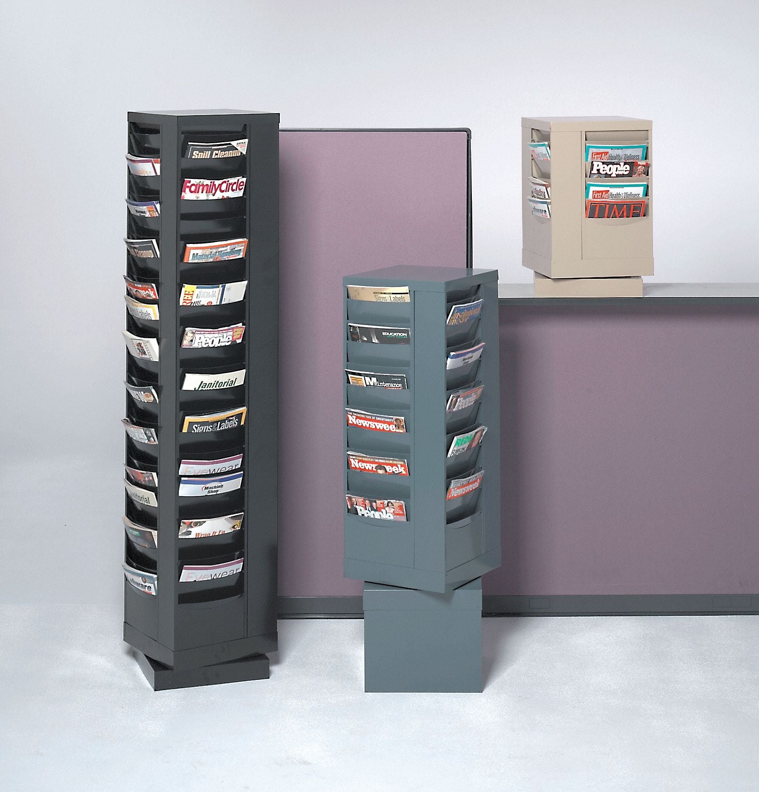 Rotating Literature Rack 60 7/8 H Black