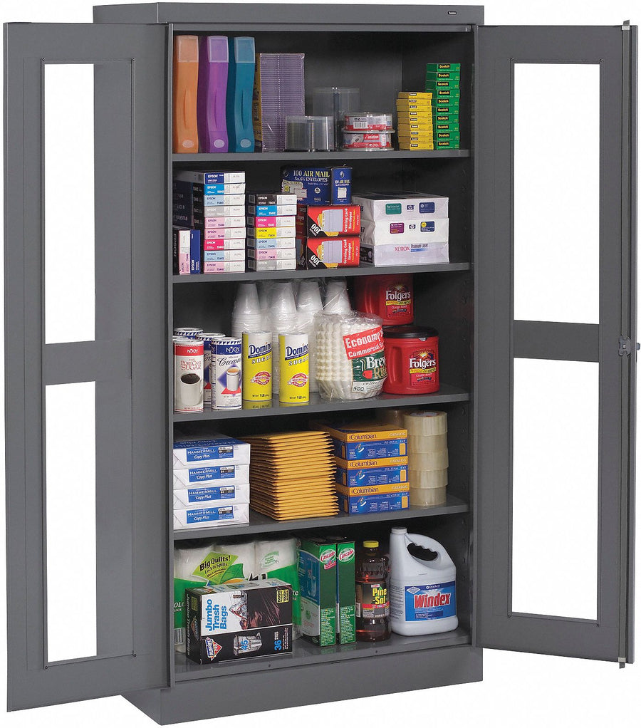 E4463 Storage Cabinet 72 x36 x24 MdGry 4Shlv