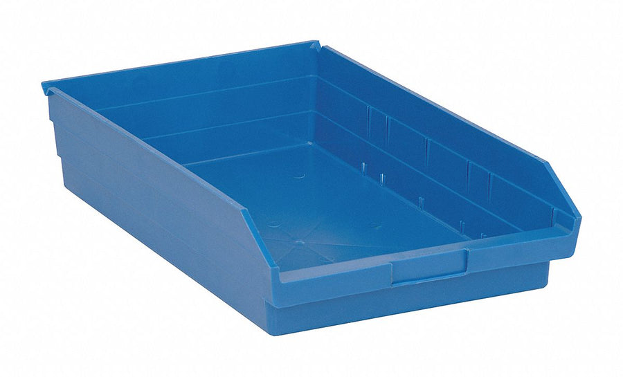 F0620 Shelf Bin Blue Polypropylene 4 in