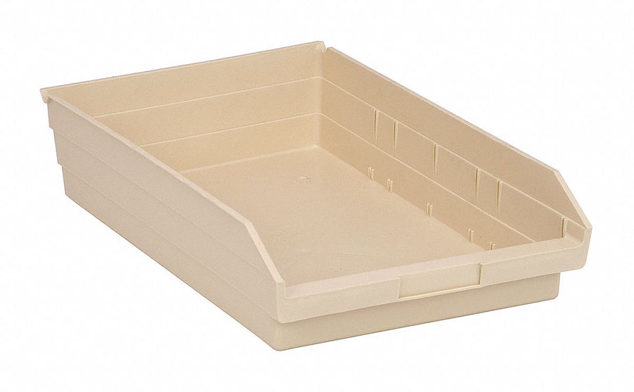 F0620 Shelf Bin Ivory Polypropylene 4 in