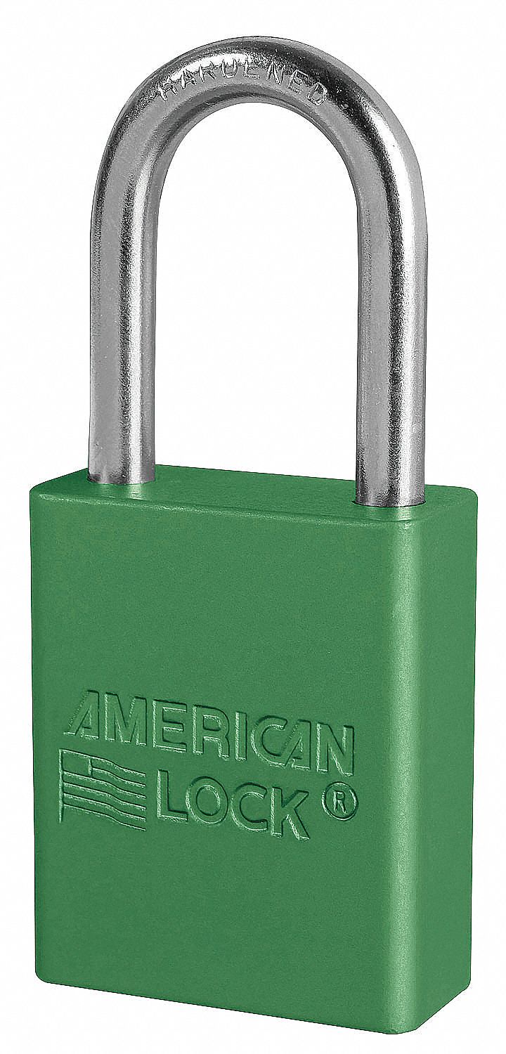 E7785 Lockout Padlock KA Green 1-7/8 H PK3