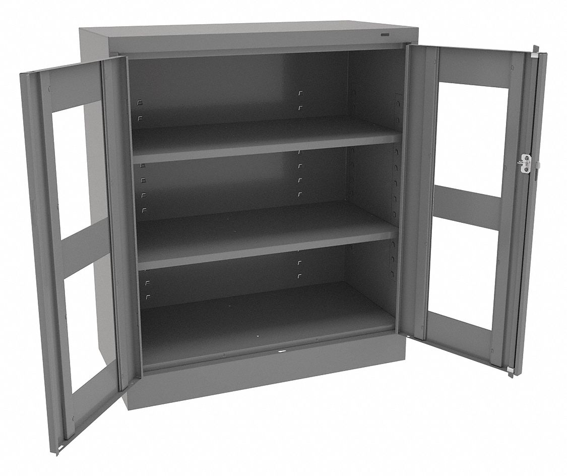 E4467 Storage Cabinet 42 x36 x18 MdGry 2Shlv