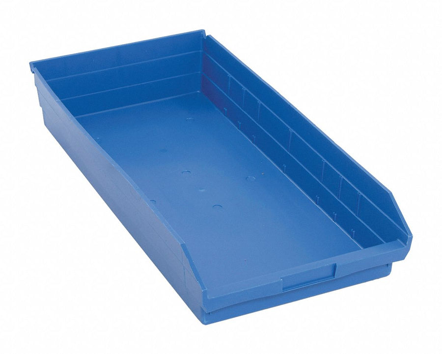 F0624 Shelf Bin Blue Polypropylene 4 in