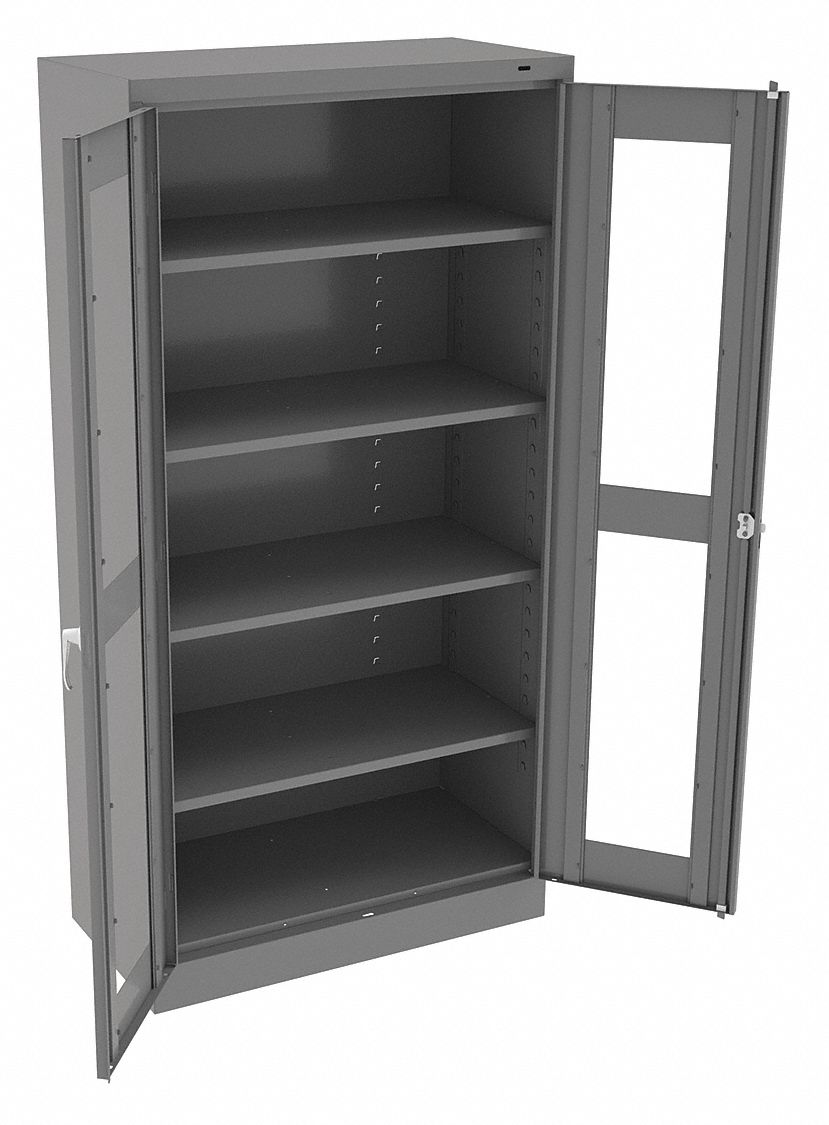 E4462 Storage Cabinet 72 x36 x18 MdGry 4Shlv