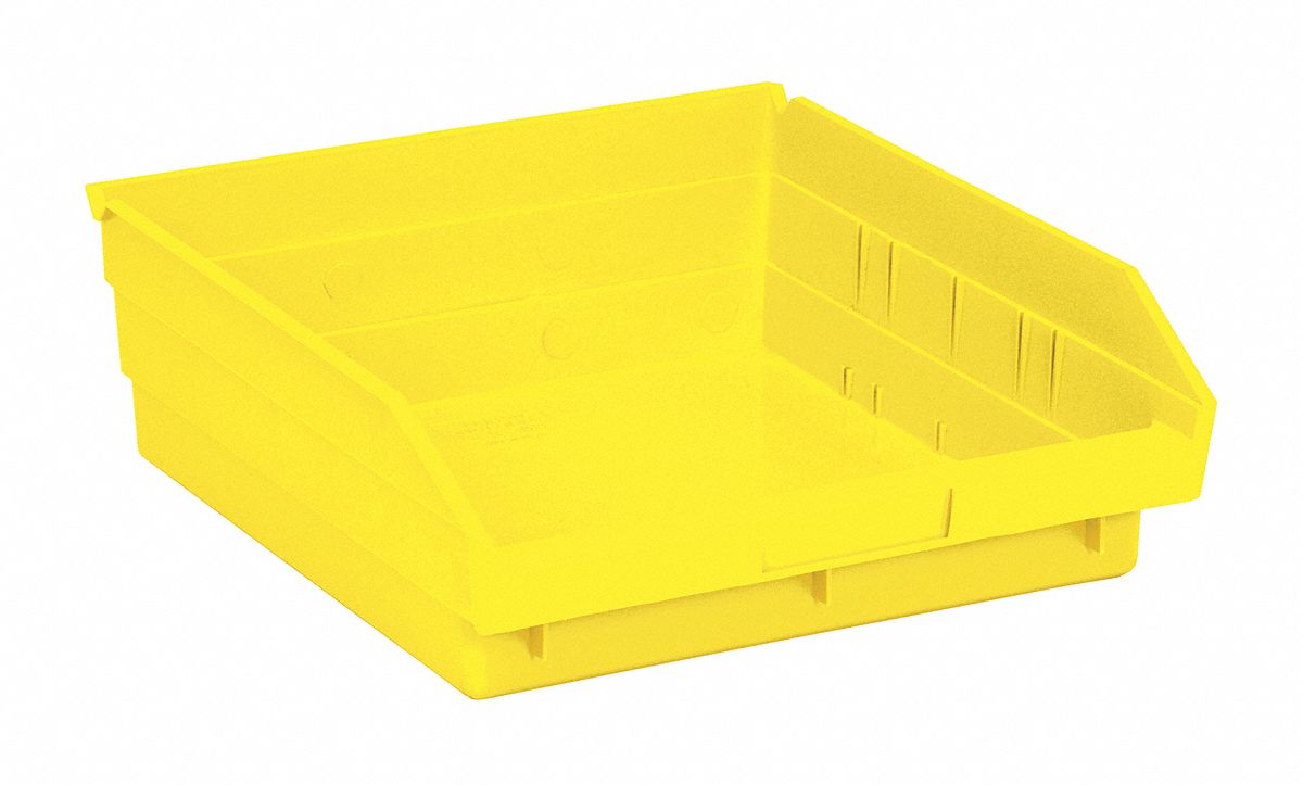 F0616 Shelf Bin Yellow Polypropylene 4 in