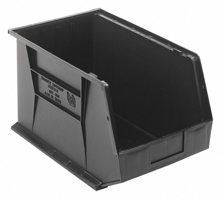 F0609 Hang and Stack Bin Black PP 10 in