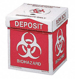 Biohazard Burn Box 12 in H 8 in W PK6