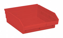 F0616 Shelf Bin Red Polypropylene 4 in