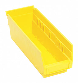 F0613 Shelf Bin Yellow Polypropylene 4 in