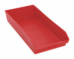 F0624 Shelf Bin Red Polypropylene 4 in