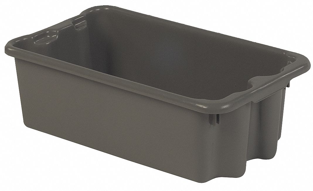 Stk and Nest Ctr Gray Solid Polyethylene