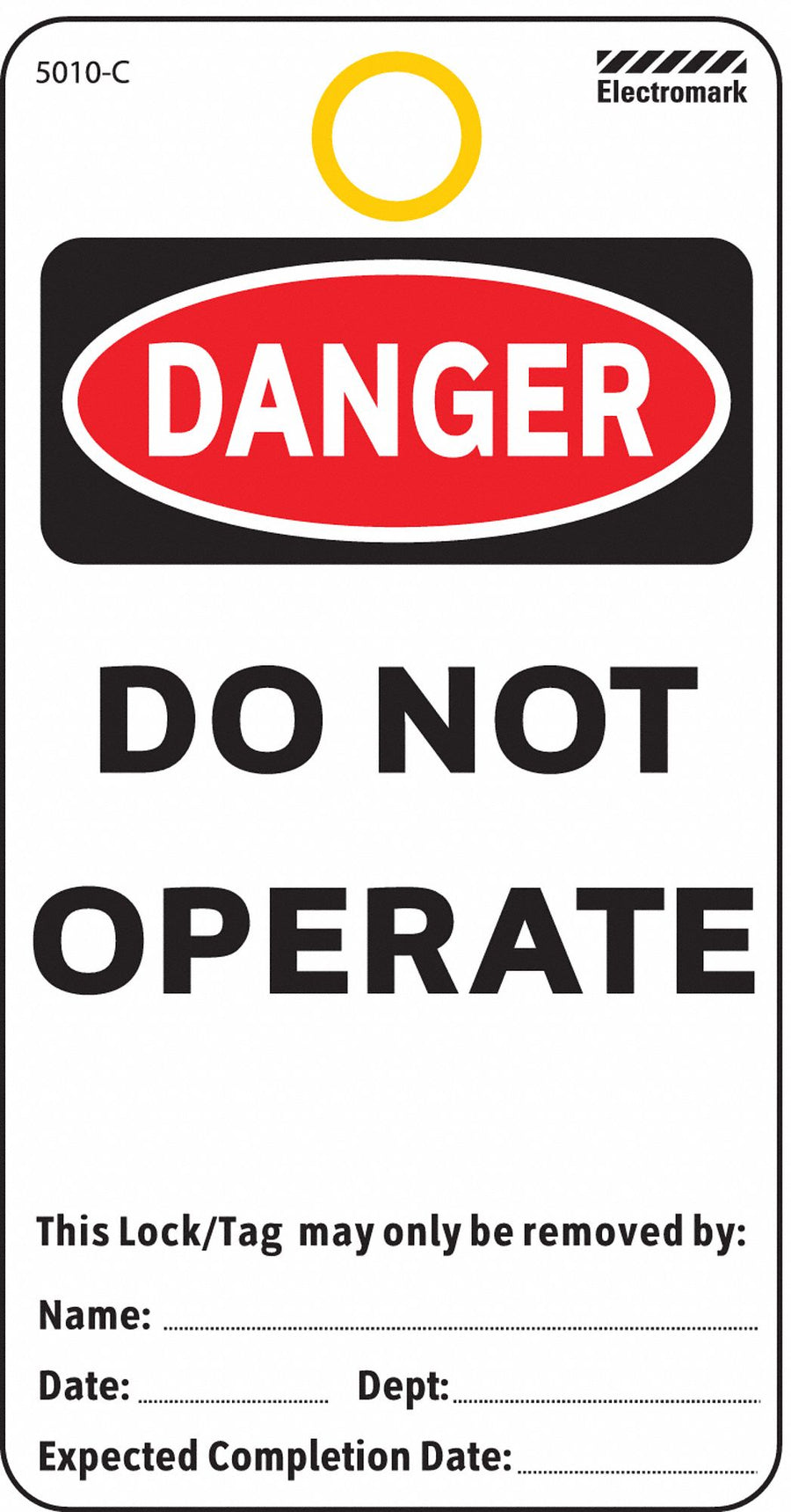 Danger Tag 5-3/4 x 3 In Cardstock PK25