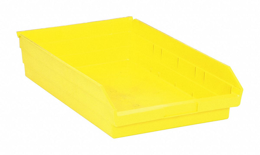 F0620 Shelf Bin Yellow Polypropylene 4 in