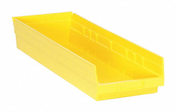 F0623 Shelf Bin Yellow Polypropylene 4 in
