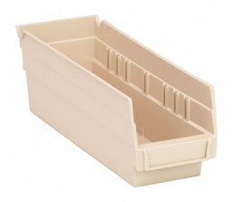 F0613 Shelf Bin Ivory Polypropylene 4 in
