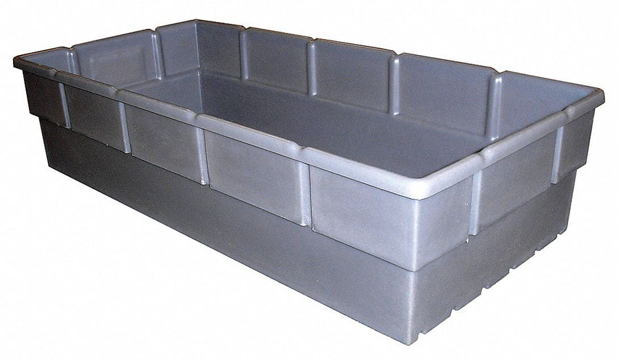Storage Tote Gray Solid Polyethylene