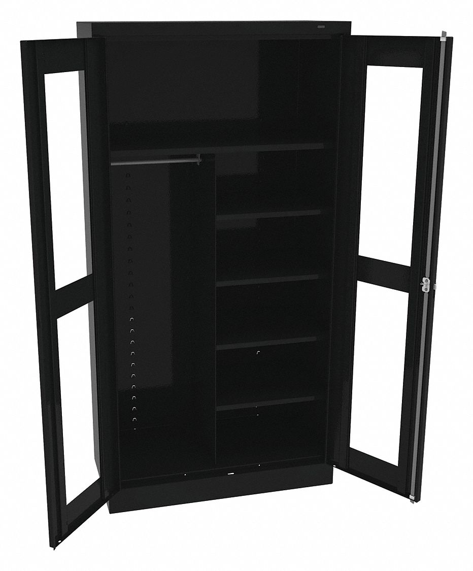Storage Cabinet 72 x36 x18 Black 5Shlv