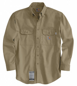 E6404 FR Long Sleeve Shirt Khaki XL Button