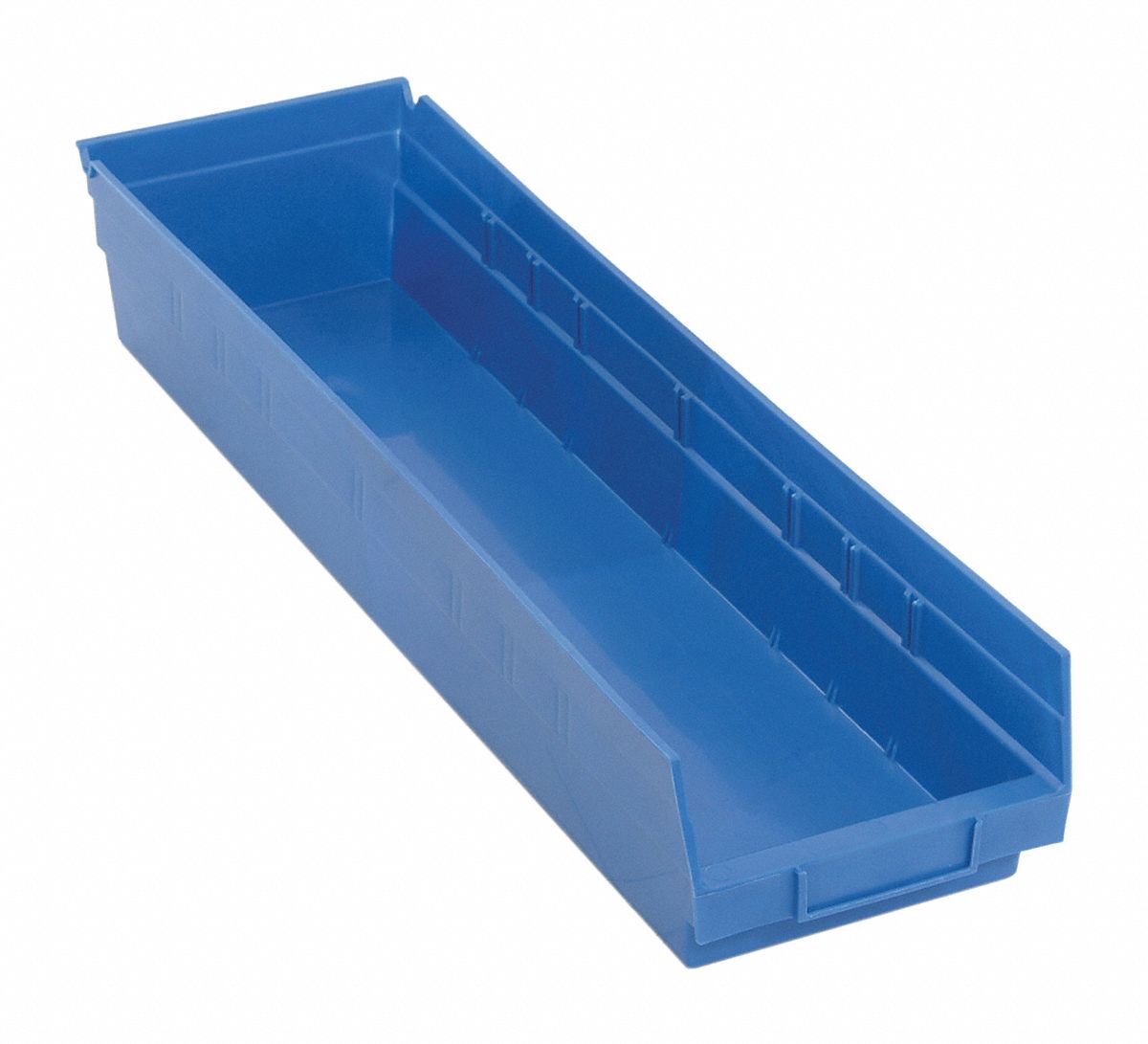 F0622 Shelf Bin Blue Polypropylene 4 in
