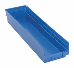 F0622 Shelf Bin Blue Polypropylene 4 in