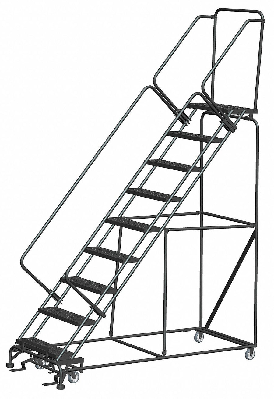 Safety Rolling Ladder Steel 90 In.H