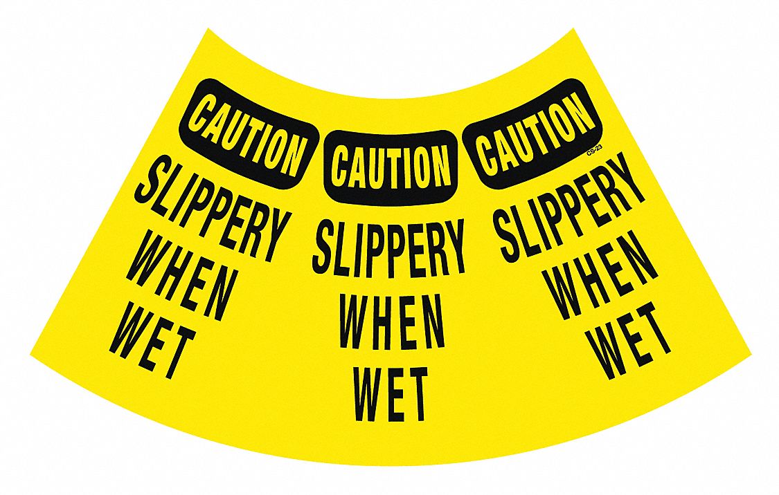 Cone Collar Yw/Blk Slippery When Wet PK6