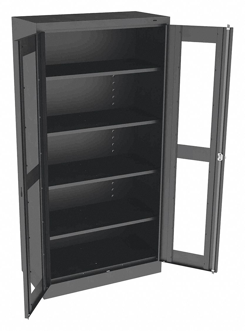 E4462 Storage Cabinet 72 x36 x18 Black 4Shlv