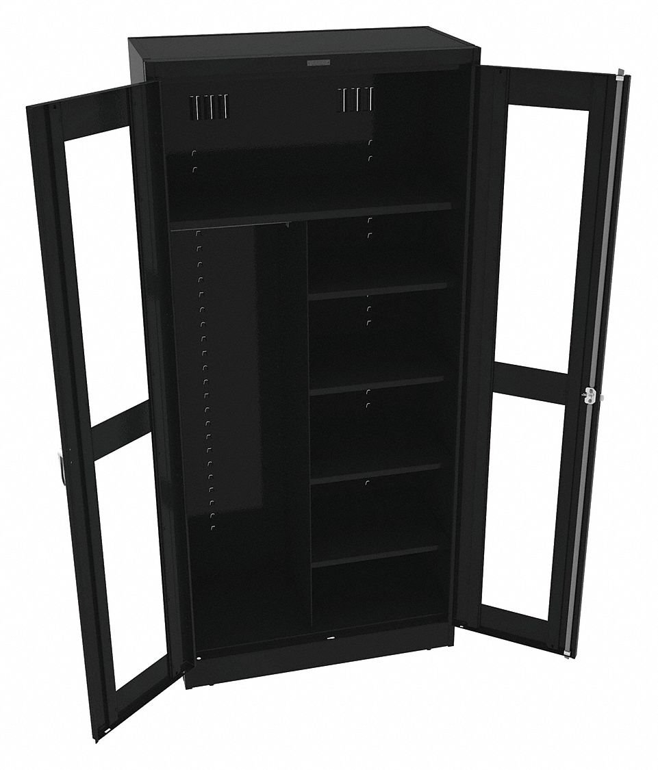 Storage Cabinet 78 x36 x18 Black 5Shlv