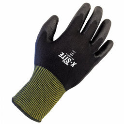 Coated Glove Tear-Resist Black Knit 8