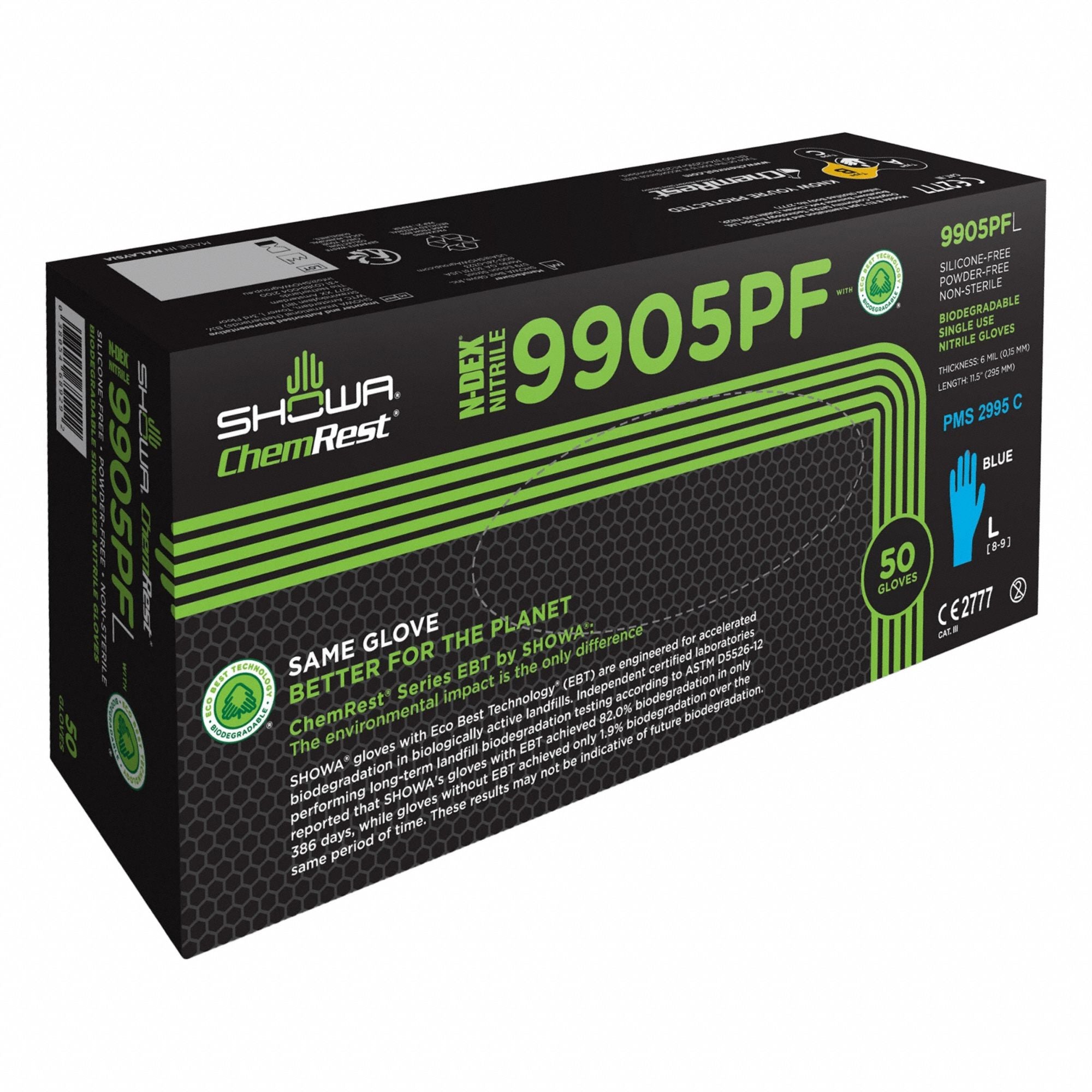 D1825 Disposable Gloves Nitrile XL PK50