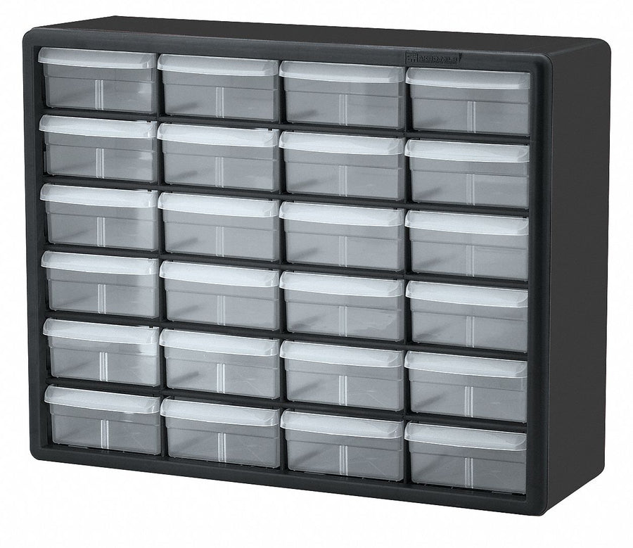 Bin Cab 24ClearDrwr Blk 15.75 H ClrDrwr