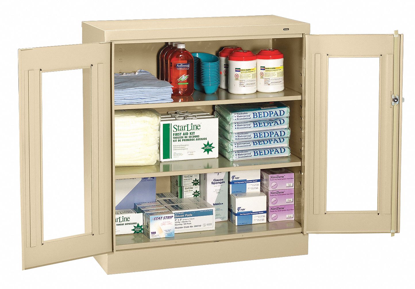 E4467 Storage Cabinet 42 x36 x18 Sand 2Shlv